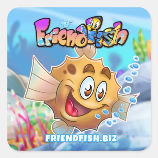 FriendFish cartoon vis stickers (Voorkant)