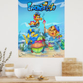 FriendFish mignon dessin animé poster de poisson (Cuisine)