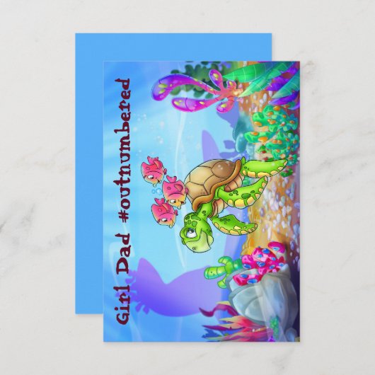 FriendFish schattige cartoon vis Vaderdag kaart (Voorkant / Achterkant)