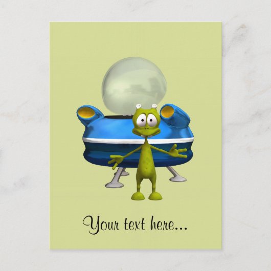 Friendly Alien Briefkaart (Voorkant)