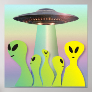 Friendly Aliens-plein Poster