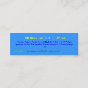 Friendly~Autism~Shop! =) Adverteren kaarten Mini Visitekaartje