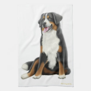 Friendly Bernese Mountain Dog Kitchen Towel Theedoek