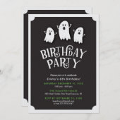 Friendly Birthday Ghost Party Kaart (Voorkant / Achterkant)