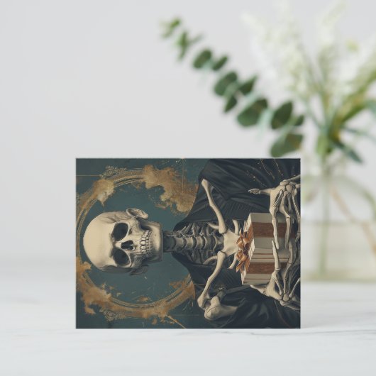 Friendly Birthday Skeleton B-Day Gift Briefkaart (Staand voorkant)