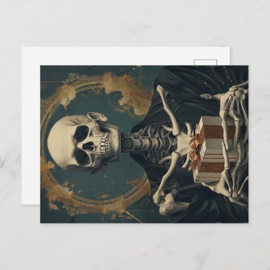 Friendly Birthday Skeleton B-Day Gift Briefkaart (Voorkant / Achterkant)