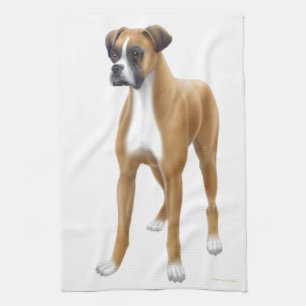 Friendly Boxer Dog Kitchen Towel Theedoek