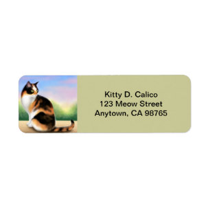 Friendly Calico Cat Etiket