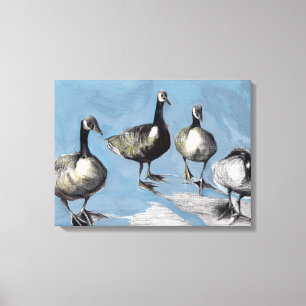 Friendly Canada Geese 2012 Canvas Afdruk