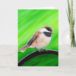 Friendly Chickadee Painting Kaart