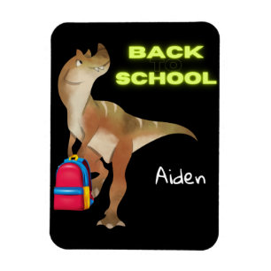 Friendly Dinosaur met rugzak "Terug naar school" Magneet