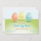 Friendly Easter Hunt Horizontal Cartoon Kaart (Voorkant)