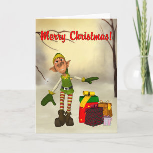 Friendly Elf-kerstKaart Feestdagen Kaart