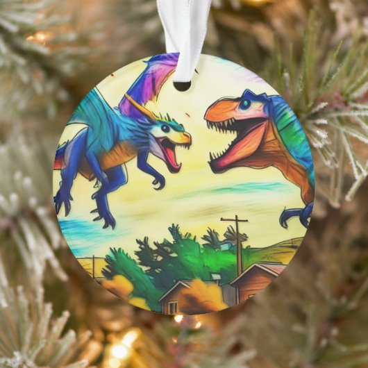 Friendly Encounter - Dragon and Dinosaur Ornament (Boom)