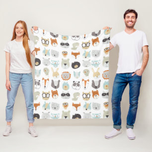 Friendly Faces   Portretten van stutdieren Fleece Deken