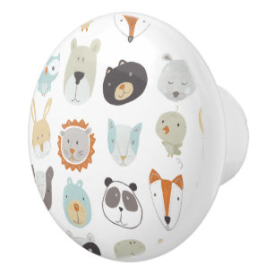 Friendly Faces   Portretten van stutdieren Keramische Knop