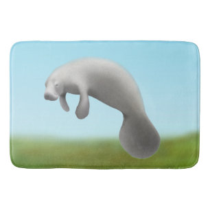 Friendly Florida Manatee Bath Mat