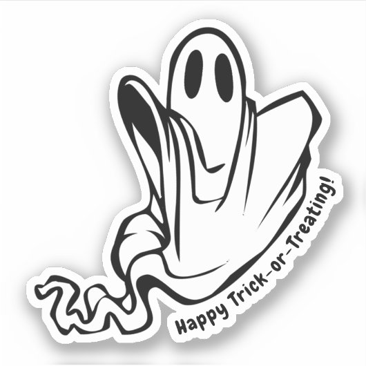 Friendly Ghost Halloween Sticker (Voorkant)
