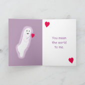 Friendly Ghost Happy Valentine's Day-kaarten Kaart (Binnen)