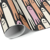 Friendly Ghosts in Cream Orange and Pink  Cadeaupapier (Rol Hoek)