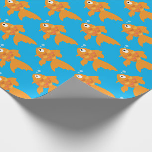 Friendly Gold Fish Illustration Cadeaupapier