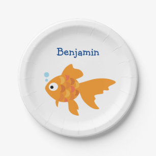 Friendly Gold Fish Illustration Papieren Bordje