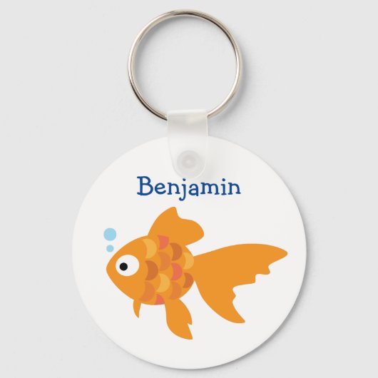 Friendly Gold Fish Illustration Sleutelhanger (Voorkant)