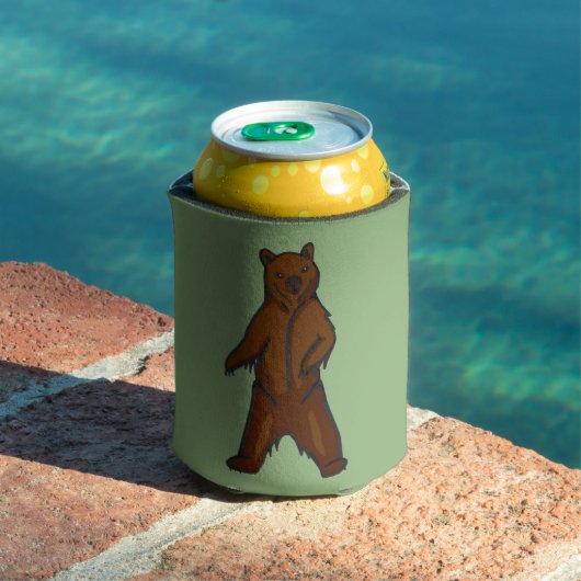 Friendly Green Brown Grizzly Beer Blikjeskoeler (Insitu Zwembad)