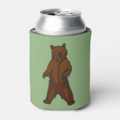 Friendly Green Brown Grizzly Beer Blikjeskoeler (Blikje Voorkant)