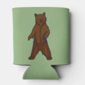 Friendly Green Brown Grizzly Beer Blikjeskoeler (Achterkant)