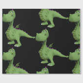 Friendly Green Dinosaur Cadeaupapier (Vlak)