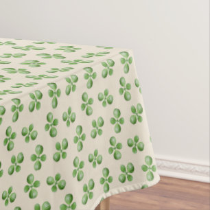 Friendly Green Succulent Leaves on Light Beige Tafelkleed
