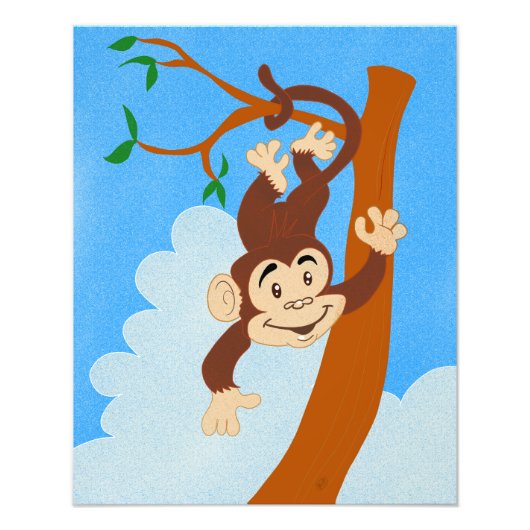 Friendly Monkey Photo Print Foto Afdruk (Voorkant)