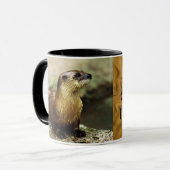 Friendly Otter en Funny Message personalize Mok (Voorkant links)