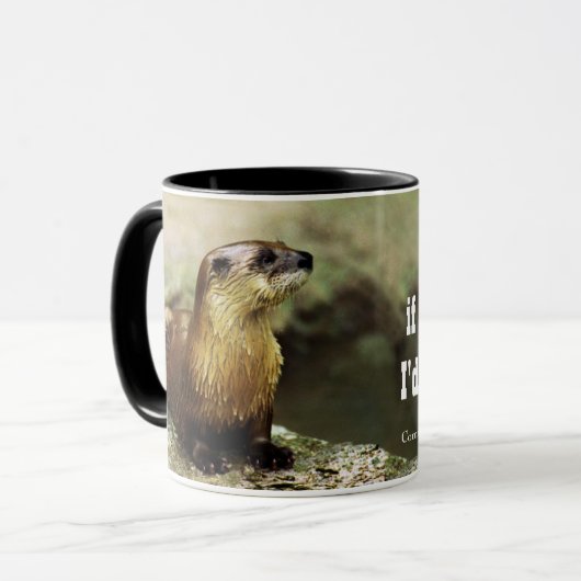 Friendly Otter en Funny Message personalize Mok (Voorkant links)