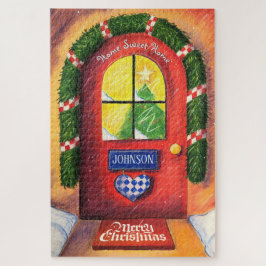 Friendly Red Merry kerst voordeur Cozy Home Legpuzzel