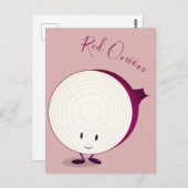 Friendly Red Onion Cartoon Character | BRIEFKAART (Voorkant / Achterkant)