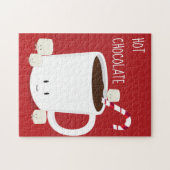 Friendly Red White Hot Chocolate Marshmallows Legpuzzel (Horizontaal)