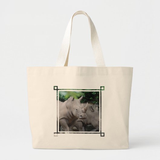 Friendly Rhino Grote Tote Bag (Voorkant)