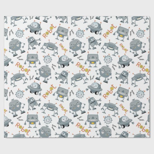 Friendly Robot Cadeaupapier (Vlak)