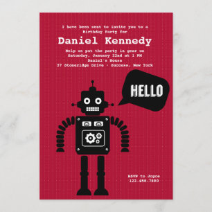 Friendly Robot Invitation Kaart