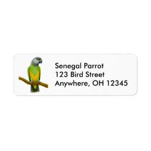 Friendly Senegal Parrot Label