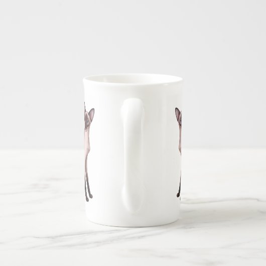 Friendly Siamese Cat Bone China Mok (Achterkant)