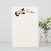 Friendly Siamese Cat  Stationery Briefpapier (Staand voorkant)