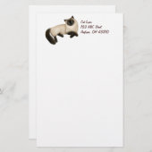 Friendly Siamese Cat Stationery Briefpapier (Voorkant / Achterkant)
