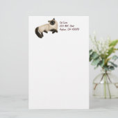 Friendly Siamese Cat Stationery Briefpapier (Staand voorkant)