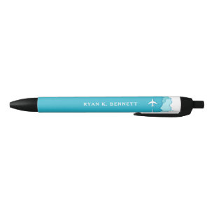 Friendly Skies Aangepaste naam Zwarte Inkt Pen