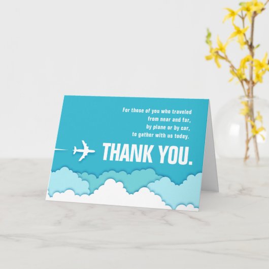 Friendly Skies | Afstandsreiziger Dank u Kaart (Gele Bloem)