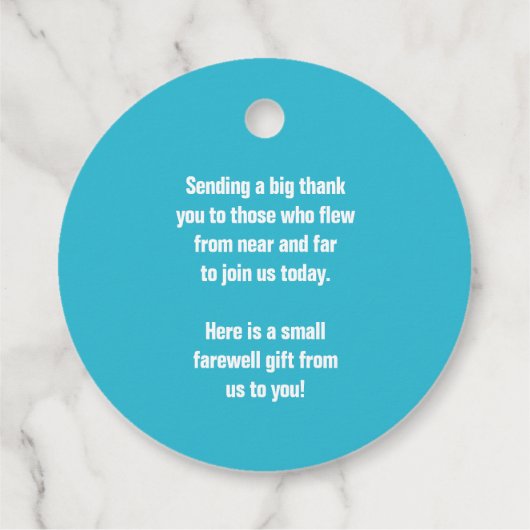 Friendly Skies | Far Traveller Dank u bericht Bedankjes Labels (Achterkant)