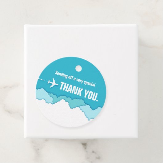 Friendly Skies | Far Traveller Dank u bericht Bedankjes Labels (In situ)